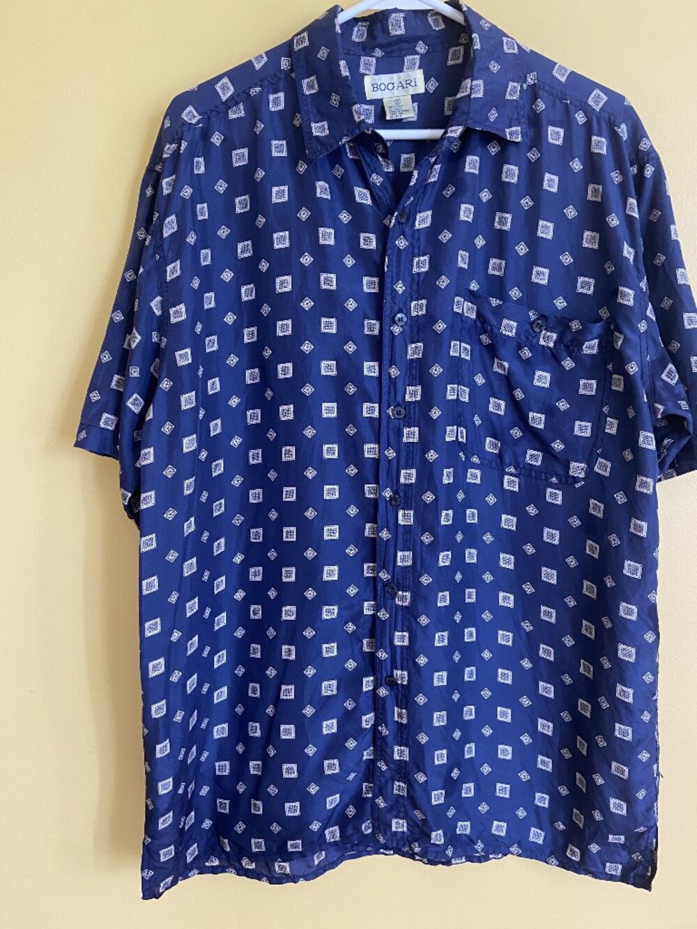 Men's Bogari 100% silk short sleeve shirt